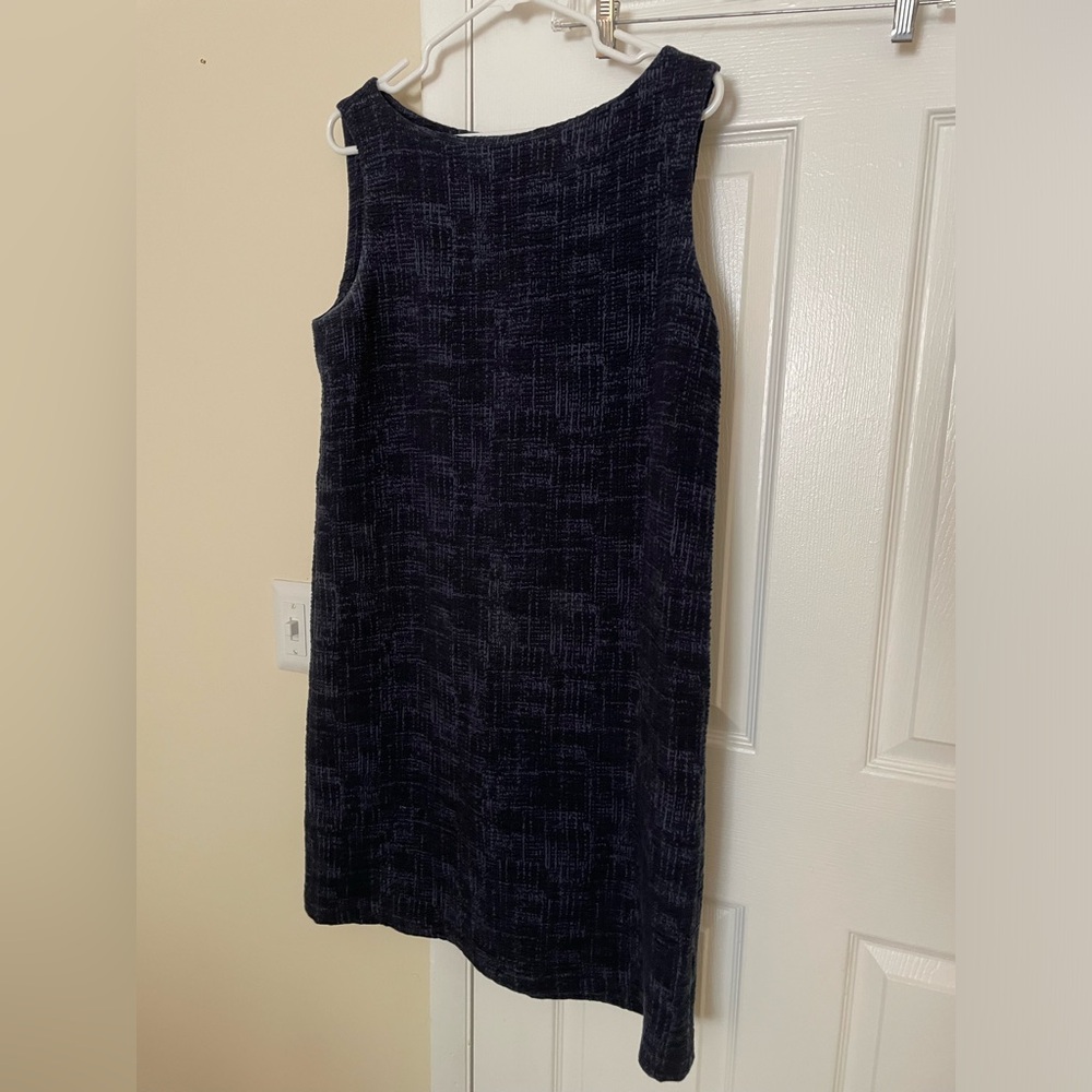 Eileen Fisher Black and blue size medium strapless textured dress